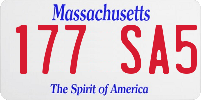 MA license plate 177SA5