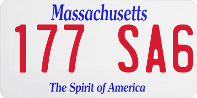 MA license plate 177SA6