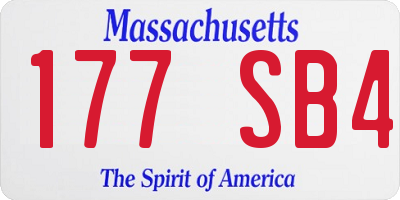 MA license plate 177SB4