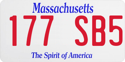 MA license plate 177SB5