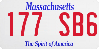 MA license plate 177SB6