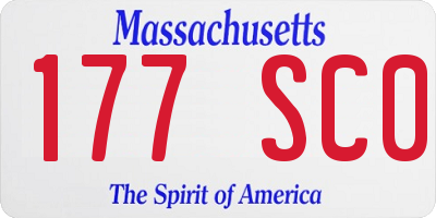 MA license plate 177SC0