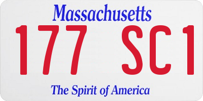 MA license plate 177SC1