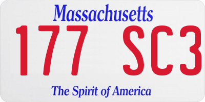 MA license plate 177SC3