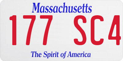 MA license plate 177SC4