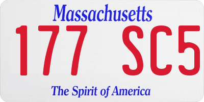 MA license plate 177SC5