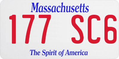 MA license plate 177SC6