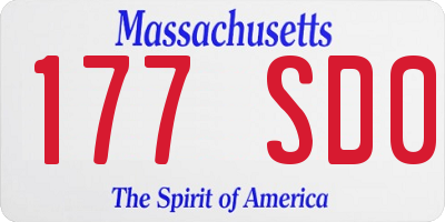MA license plate 177SD0