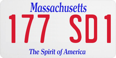 MA license plate 177SD1