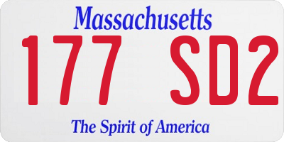 MA license plate 177SD2