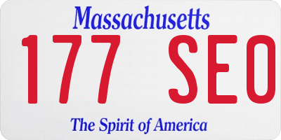 MA license plate 177SE0