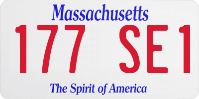 MA license plate 177SE1