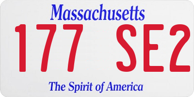 MA license plate 177SE2