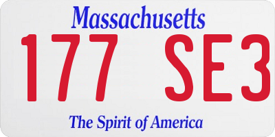 MA license plate 177SE3