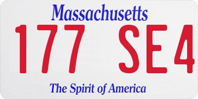 MA license plate 177SE4