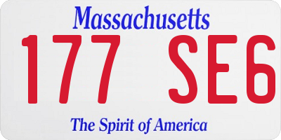 MA license plate 177SE6