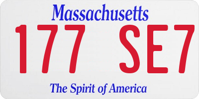 MA license plate 177SE7