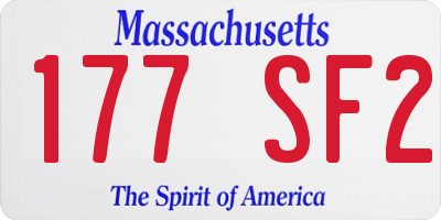 MA license plate 177SF2
