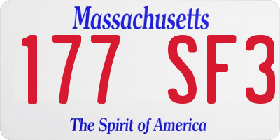 MA license plate 177SF3