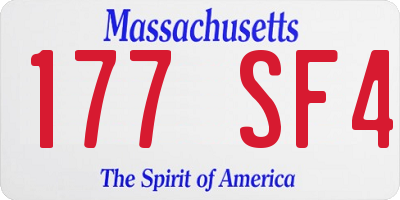MA license plate 177SF4