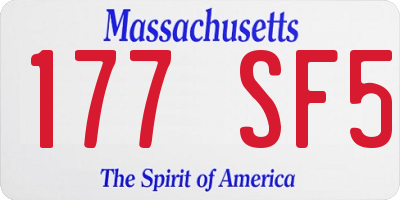 MA license plate 177SF5