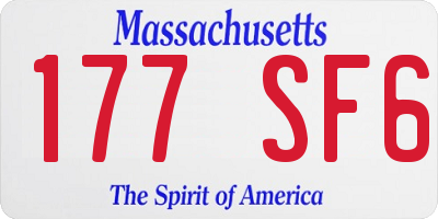 MA license plate 177SF6