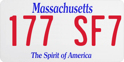 MA license plate 177SF7