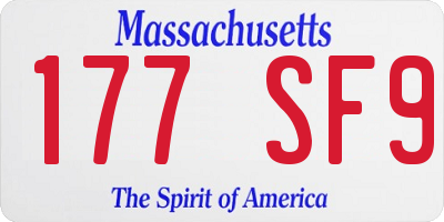MA license plate 177SF9