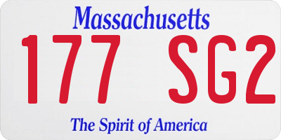 MA license plate 177SG2