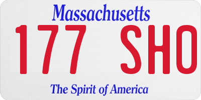 MA license plate 177SH0
