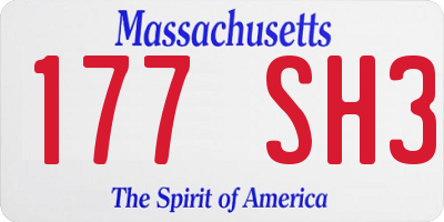 MA license plate 177SH3