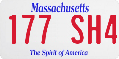 MA license plate 177SH4
