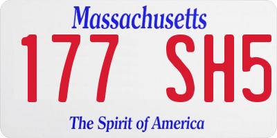 MA license plate 177SH5