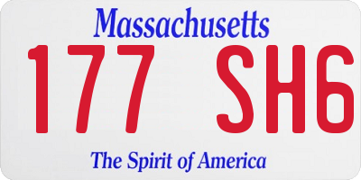 MA license plate 177SH6