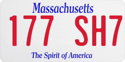 MA license plate 177SH7