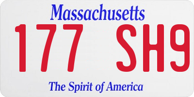 MA license plate 177SH9