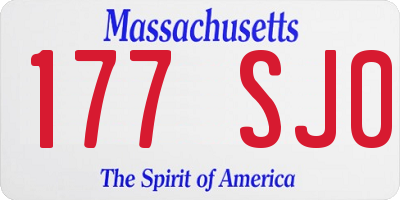 MA license plate 177SJ0