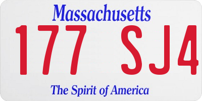 MA license plate 177SJ4