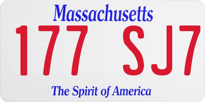 MA license plate 177SJ7