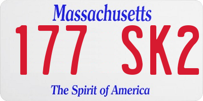 MA license plate 177SK2