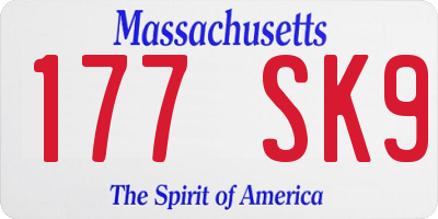 MA license plate 177SK9