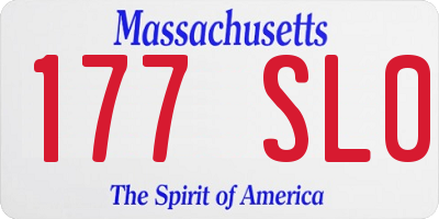 MA license plate 177SL0