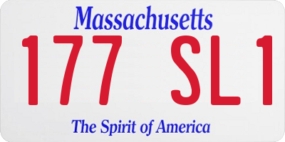 MA license plate 177SL1