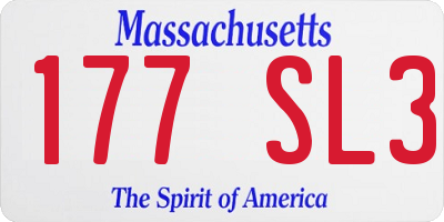 MA license plate 177SL3