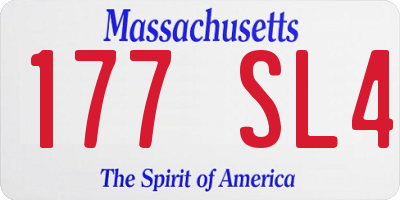 MA license plate 177SL4