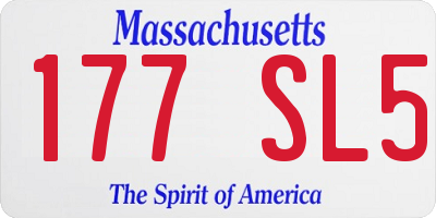 MA license plate 177SL5