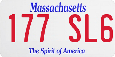 MA license plate 177SL6