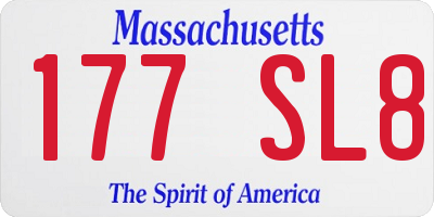 MA license plate 177SL8