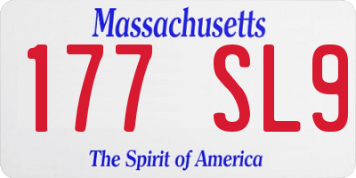 MA license plate 177SL9