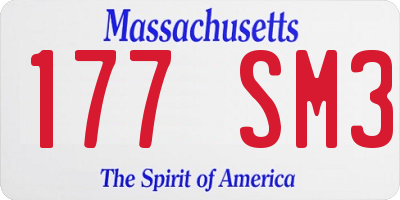 MA license plate 177SM3